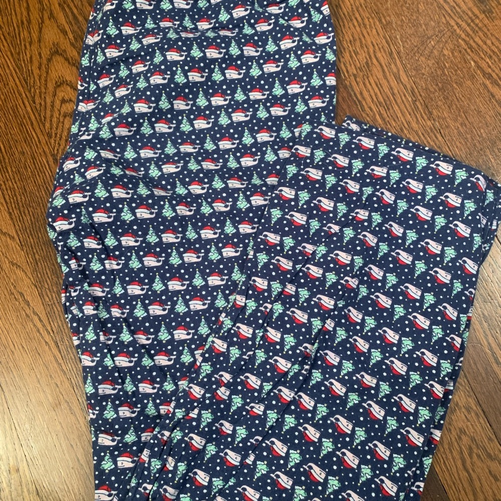 EUC Vineyard Vines Santa Whales Christmas Pajama Pants XXS. (0-2)